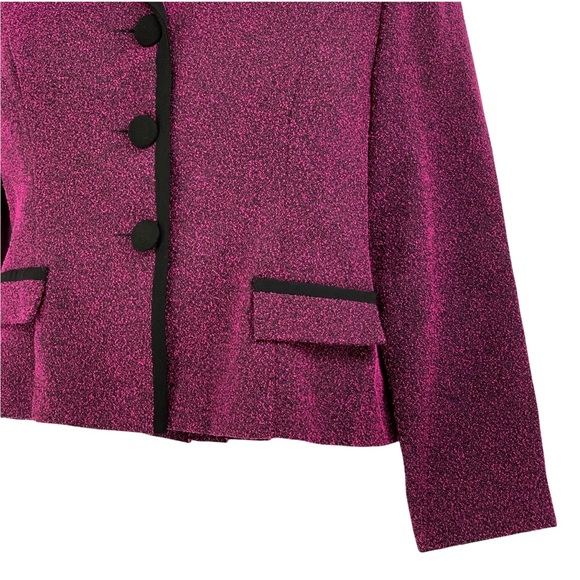 Vintage Three Button Blazer, Pink and Black - Picture 4 of 11